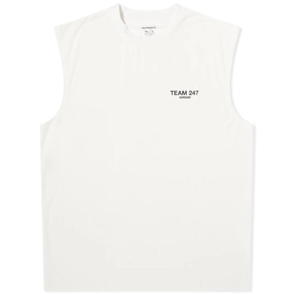 Represent Men's Team 247 Oversized Tank T-Shirt in Flat White Cover