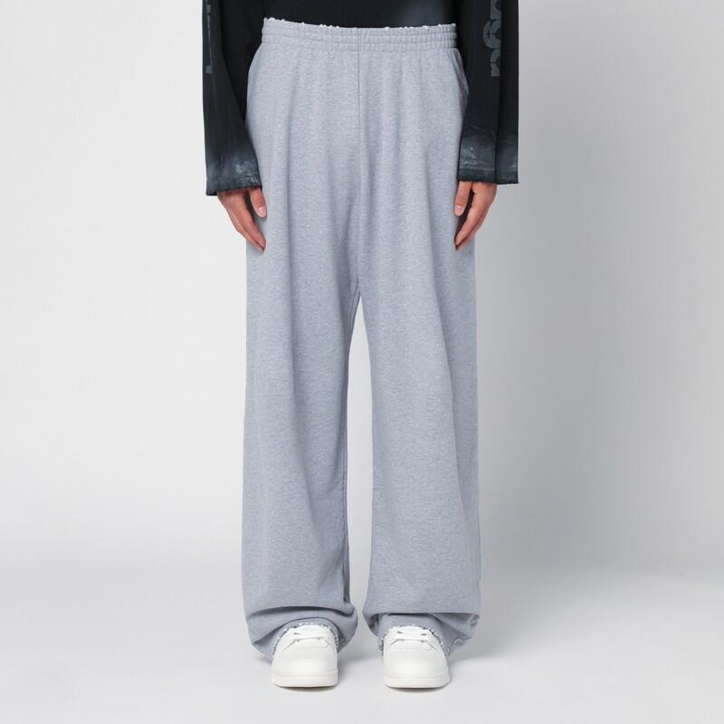 Balenciaga Heather grey cotton baggy trousers with wear Cover