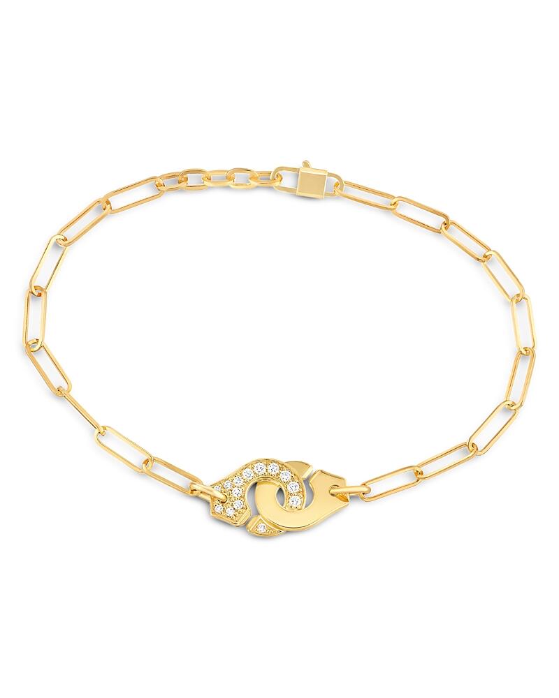 Dinh Van 18K Yellow Gold Menottes Diamond Interlocking Link Bracelet - Exclusive Cover