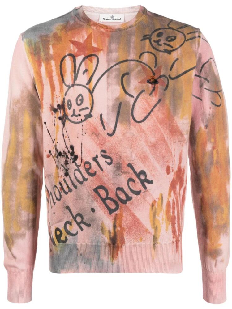 Vivienne Westwood sketch-style print jumper - Pink Cover