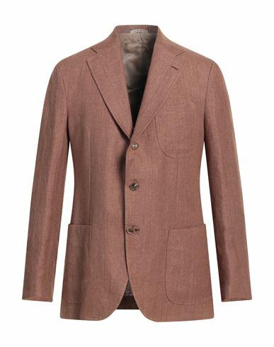 De Petrillo Man Blazer Brown Linen Cover