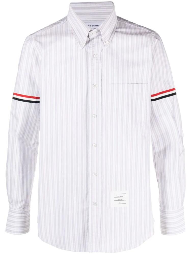 Thom Browne grosgrain-band striped Oxford shirt - White Cover