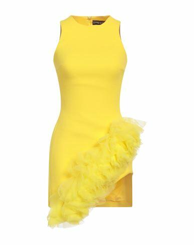 David Koma Woman Mini dress Yellow Virgin Wool Cover