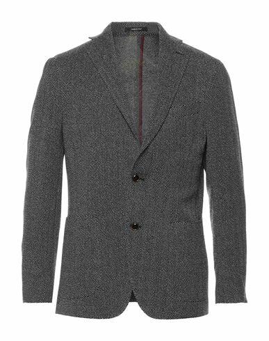 Angelo Nardelli Man Blazer Black Virgin Wool, Cotton Cover