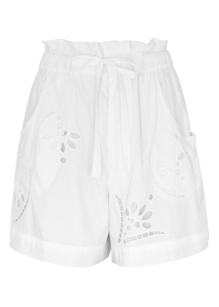 Isabel Marant Hidea Eyelet-embroidered Shorts - White Cover