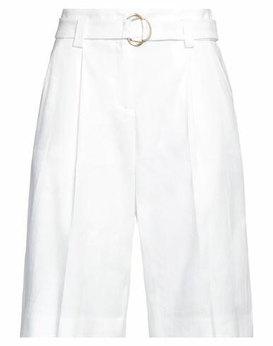 Eleventy Woman Shorts & Bermuda Shorts White Linen, Cotton, Elastane Cover