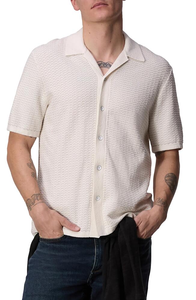 rag & bone Avery Jacquard Knit Camp Shirt in Ivory Cover