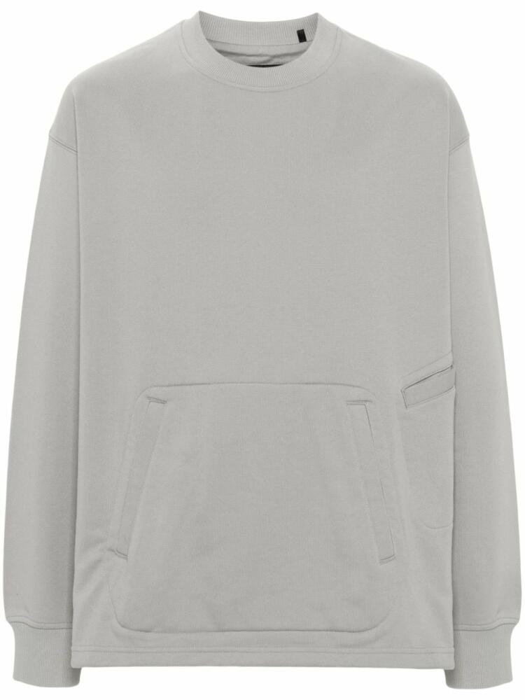 Y-3 logo-rubberised jersey sweatshirt - Grey Cover