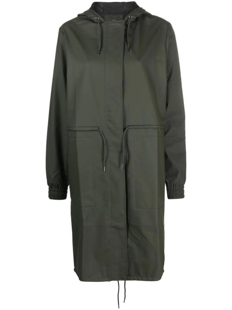 Rains String hooded parka coat - Green Cover