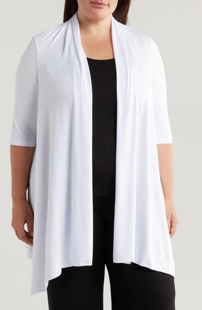 24seven Comfort Apparel Open Front Long Cardigan in White Cover