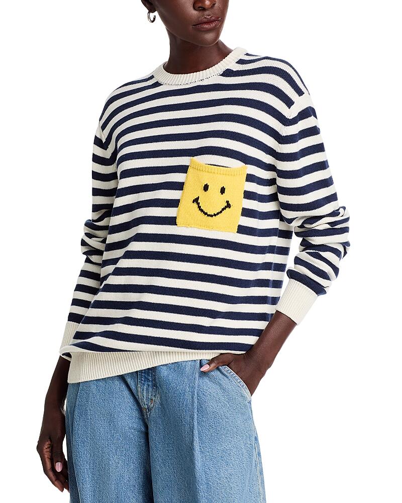 Joshua Sanders Striped Smiley Pocket Crewneck Sweater Cover