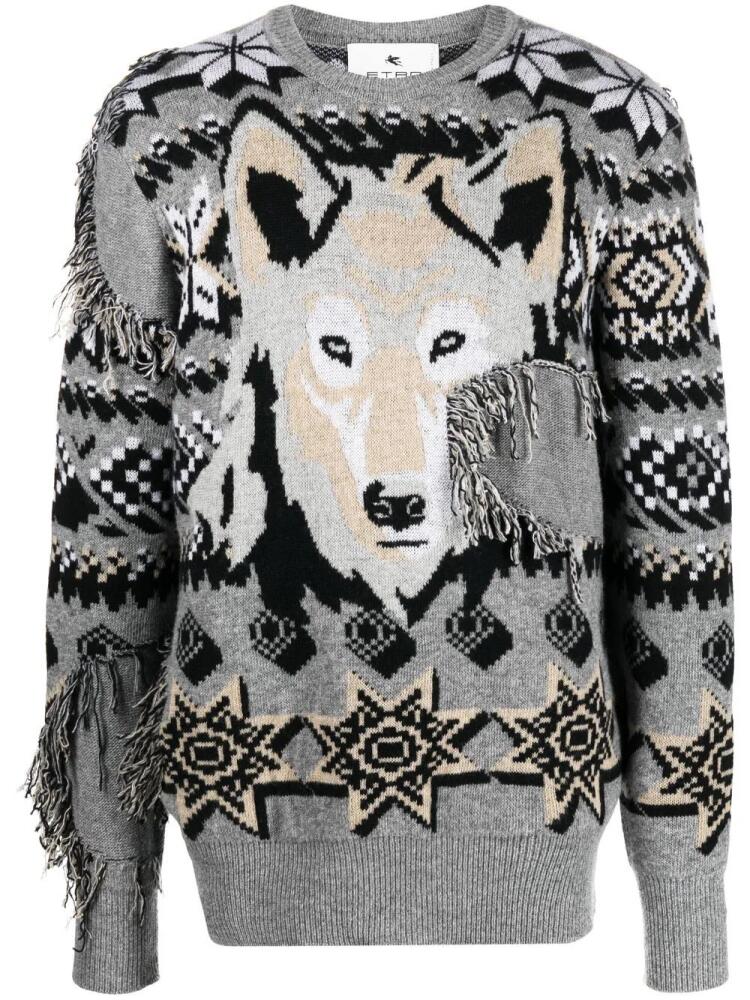 ETRO embroidered crew-neck jumper - Grey Cover