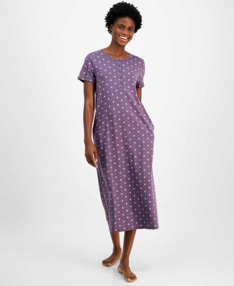 Charter Club Women's Cotton Printed Nightgown, Created for Macy's - Diamond Geo Cover