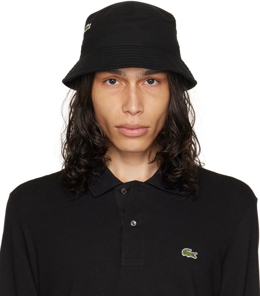 Lacoste Black Croc Centered Bucket Hat Cover