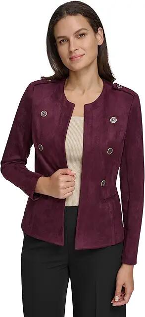 Tommy Hilfiger Scuba Suede Band Jacket (Winetasting) Women's Clothing Cover