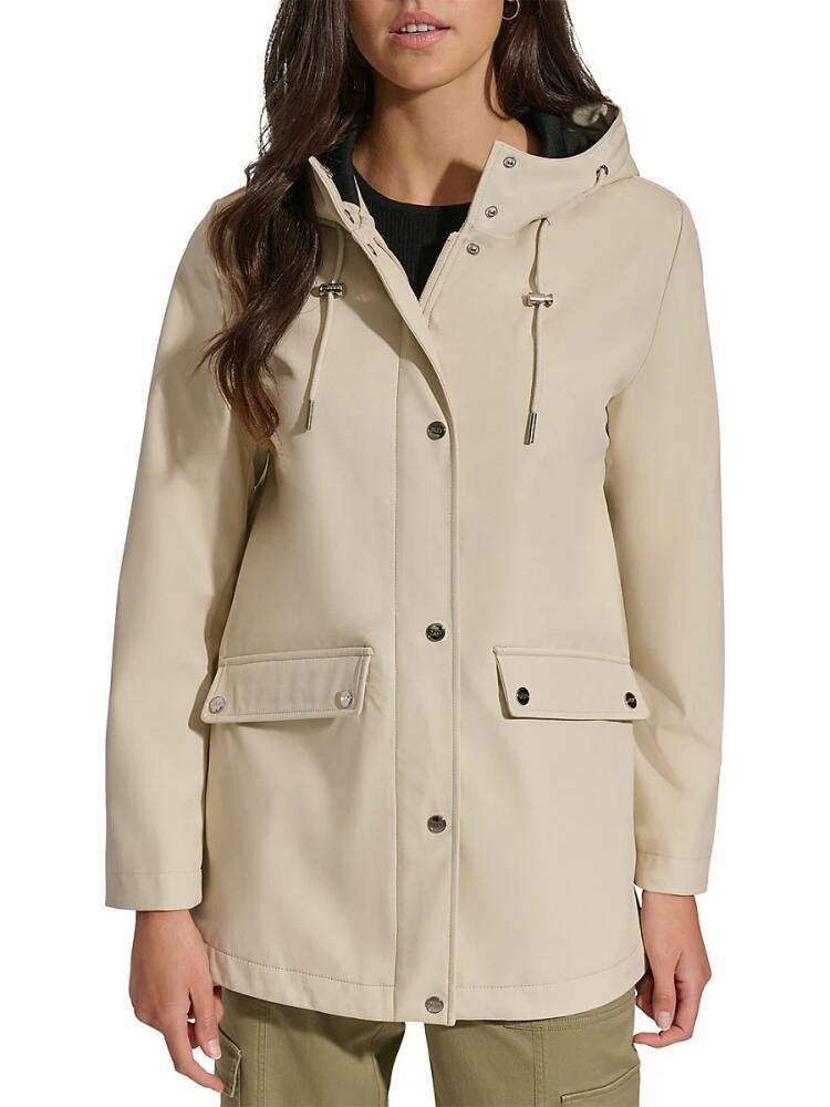 DKNY Women's Hooded Rain Jacket - Shell Cover