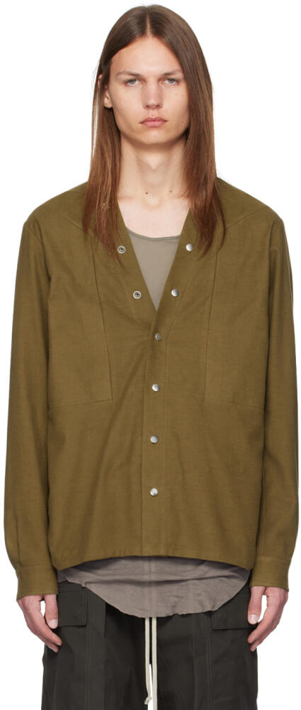 Rick Owens Khaki Porterville Larry Flogpocket Shirt Cover