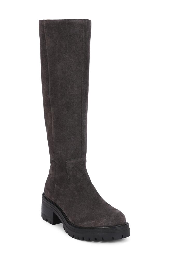 GENTLE SOULS BY KENNETH COLE Brandon Lug Sole Knee High Boot in Charcoal Suede Cover