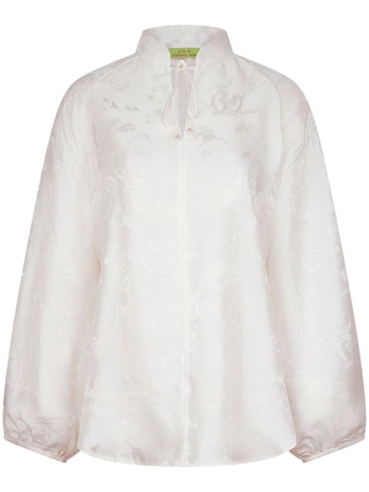 Shanghai Tang jacquard blouse - White Cover