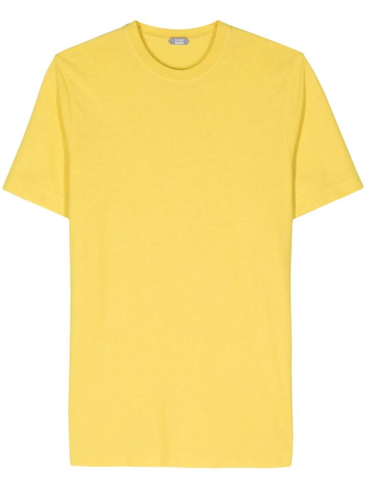 Zanone crew-neck organic cotton T-shirt - Yellow Cover