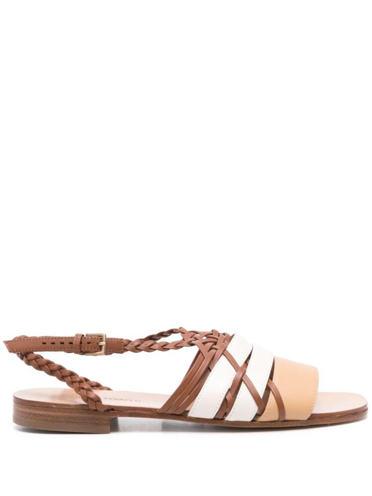 Alberta Ferretti braided-strap flat sandals - Brown Cover