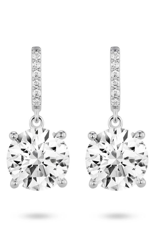 LIGHTBOX Round Lab Grown Diamond Drop Earrings in 4.0Ctw White Gold Cover