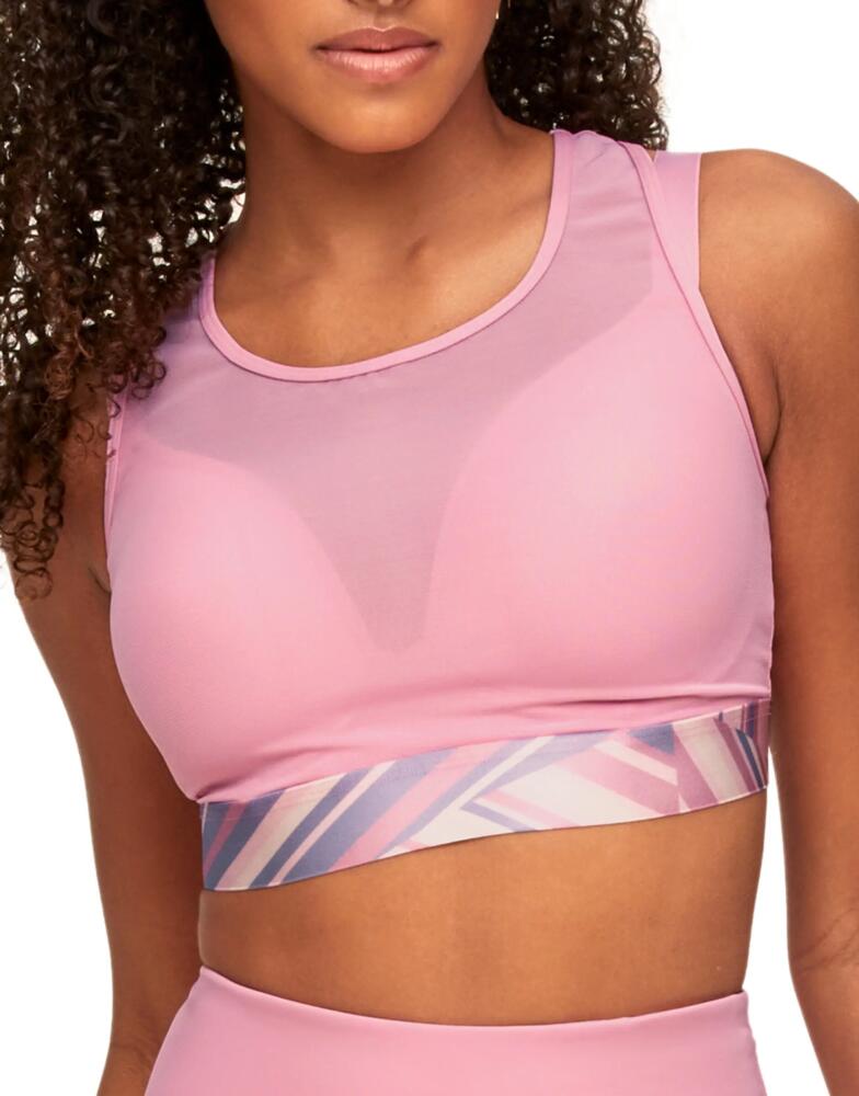 Adore Me Micah High-Impact Sports Bra in Stripe Pink Cover