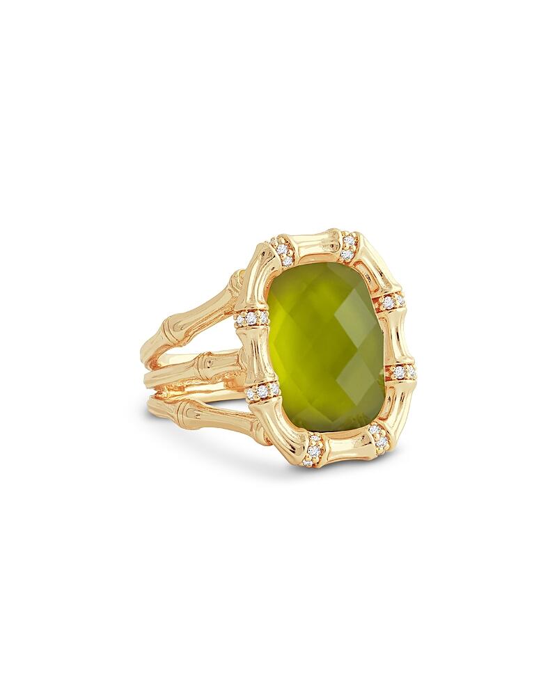 Anabel Aram Bamboo Stone Statement Ring in 18K Gold Plated Cover