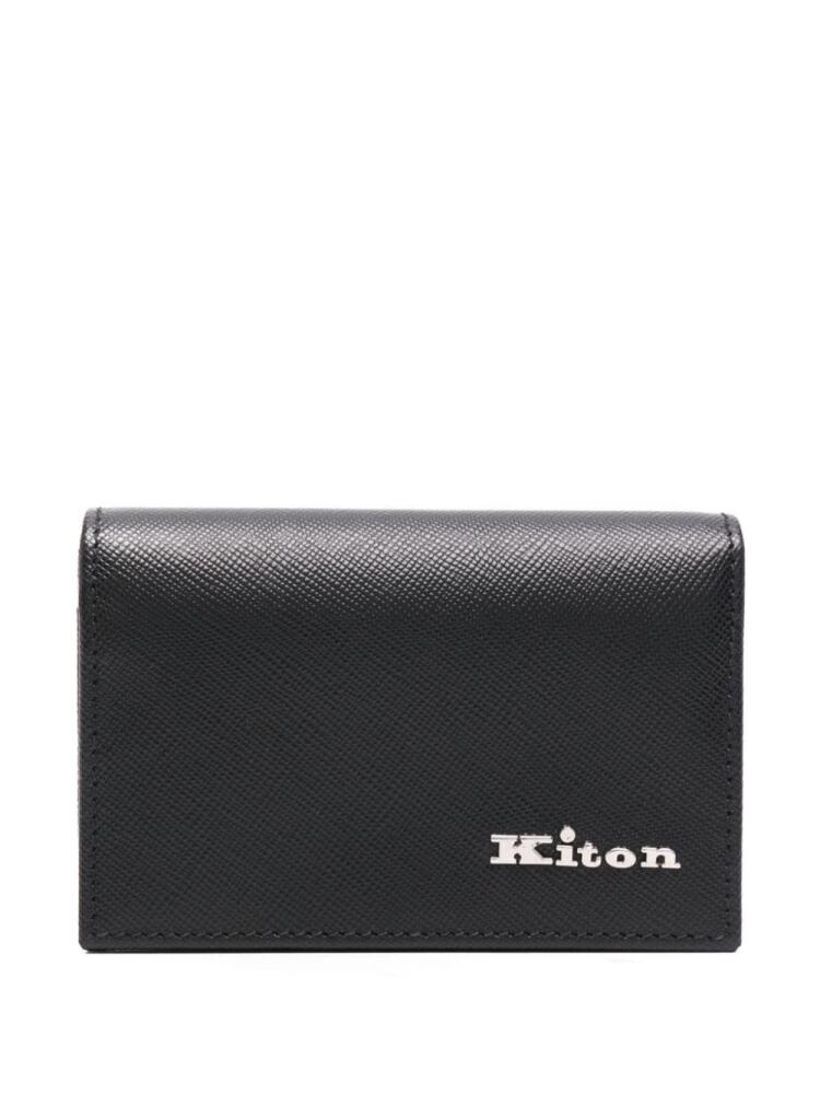 Kiton logo-lettering wallet - Black Cover