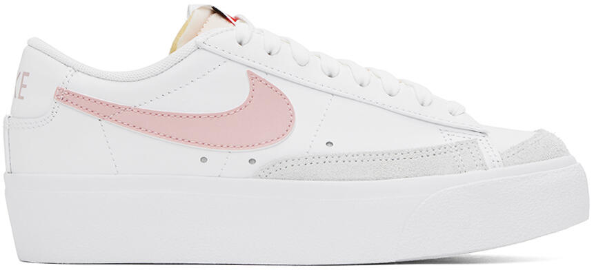 Nike White & Pink Blazer Low Platform Sneakers Cover