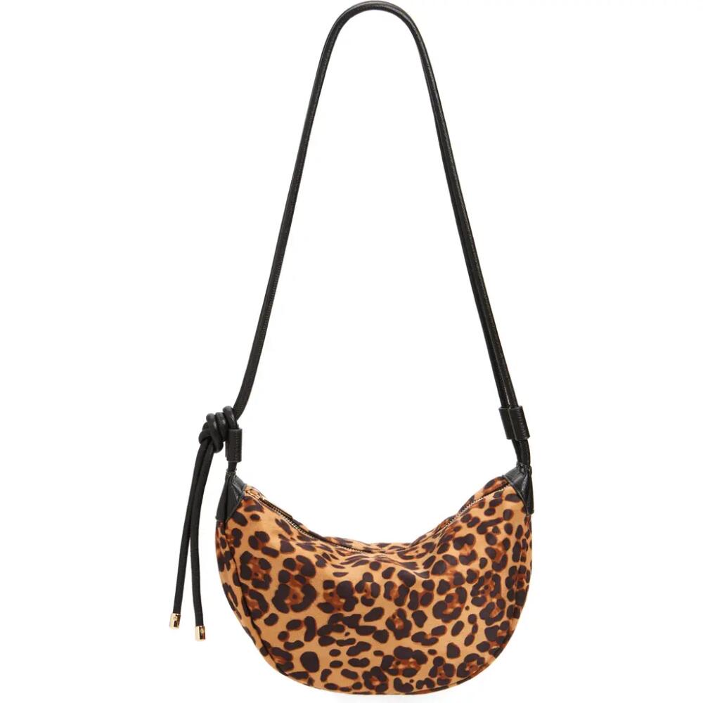 Mali + Lili Aria Leopard Recycled Vegan Leather Crossbody Bag in Tan/Leopard Cover