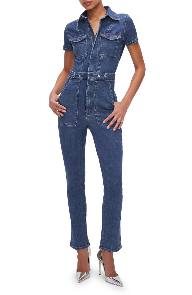 Good American Fit For Success Denim Jumpsuit in Indigo594 Cover