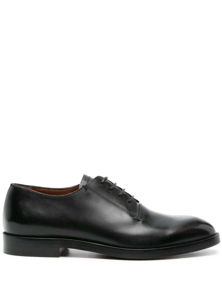 Zegna almond-toe leather Derby shoes - Black Cover