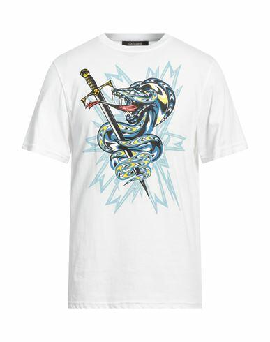 Roberto Cavalli Man T-shirt White Cotton Cover