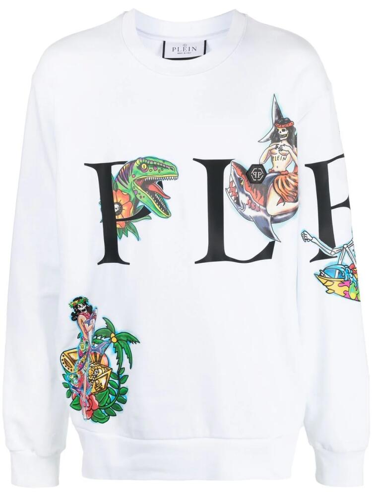 Philipp Plein logo-print crew neck sweatshirt - White Cover