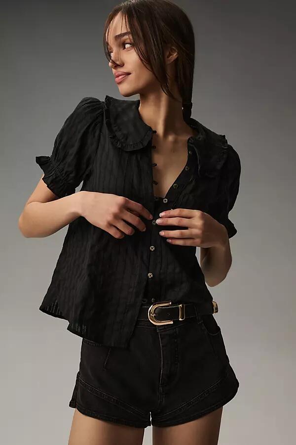 The Keira Collared Button-Front Blouse by Pilcro Cover