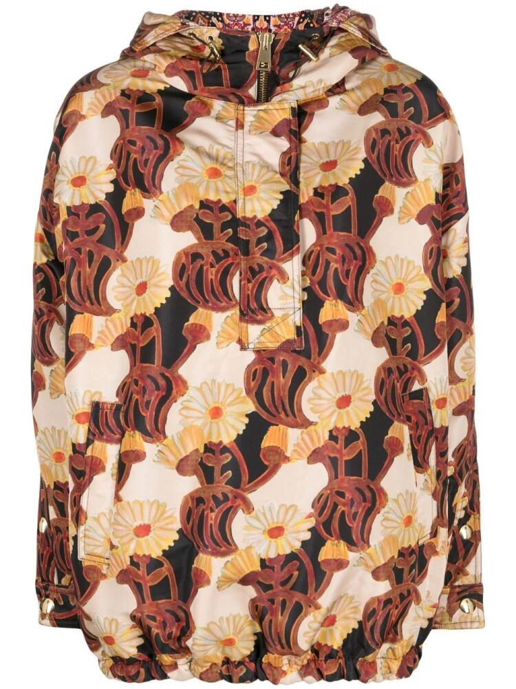 La DoubleJ floral print hooded jacket - Neutrals Cover