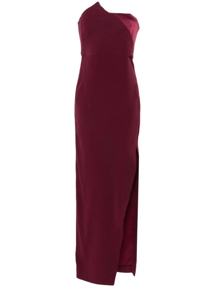 Roland Mouret asymmetric crepe gown - Red Cover