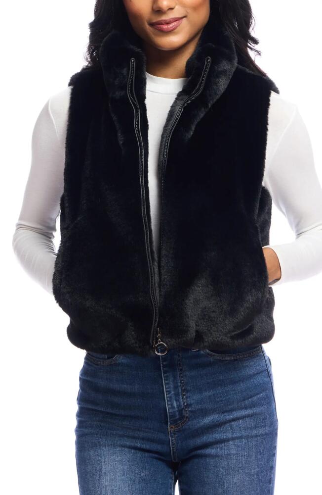 DONNA SALYERS FABULOUS FURS Le Mink Faux Fur Crop Vest in Black Cover