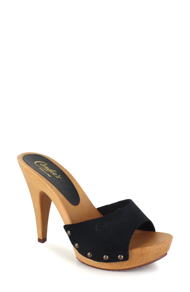 Candie's Viviana Slide Sandal in Black Suede Cover