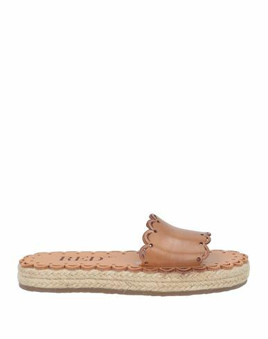 Red(v) Woman Espadrilles Camel Leather Cover