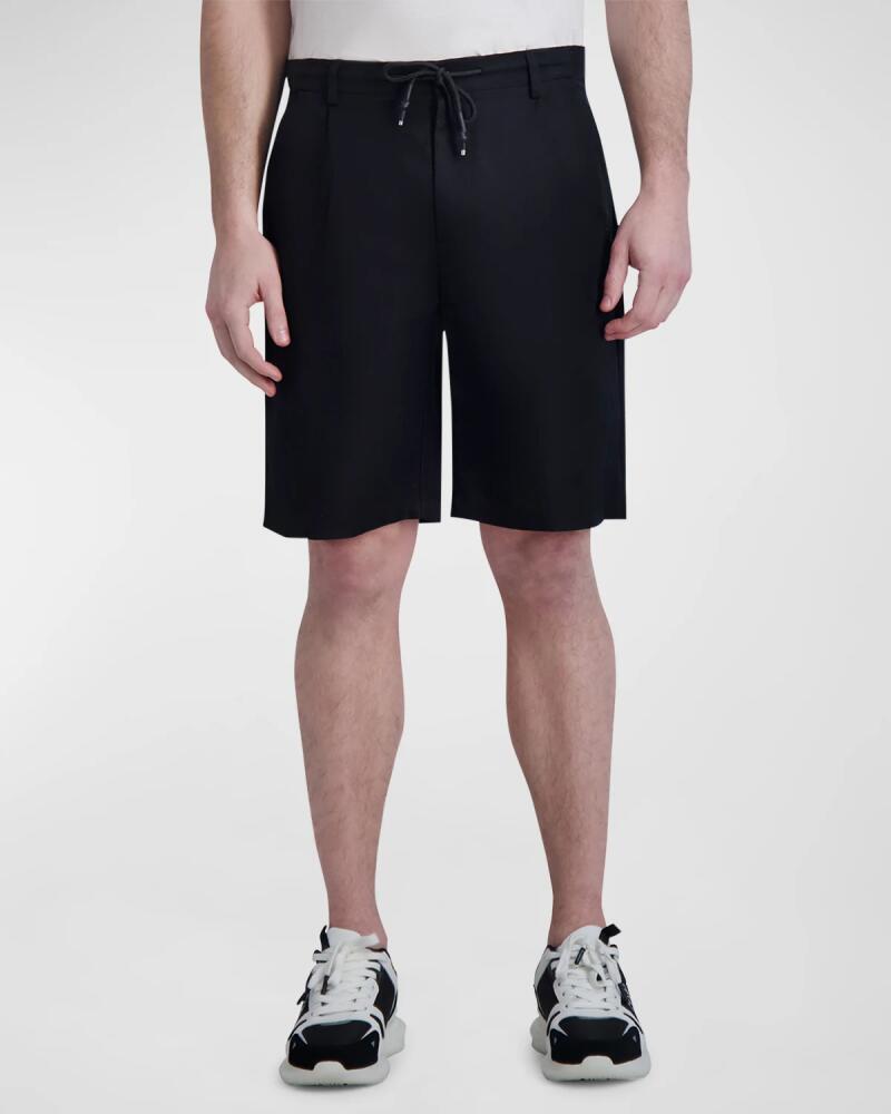 Karl Lagerfeld Paris Men's Pleated Drawcord Shorts Cover