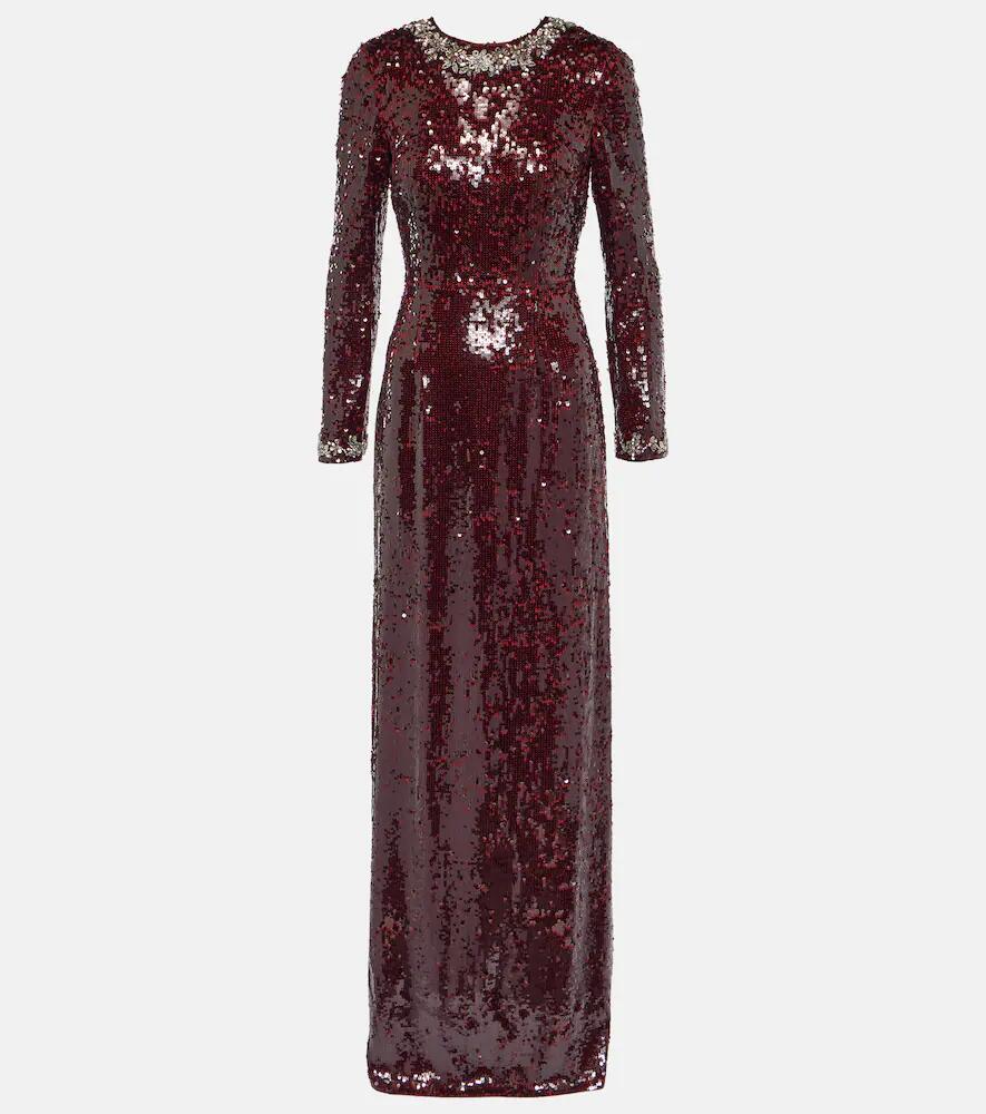 Erdem Yoanna sequined open-back gown Cover