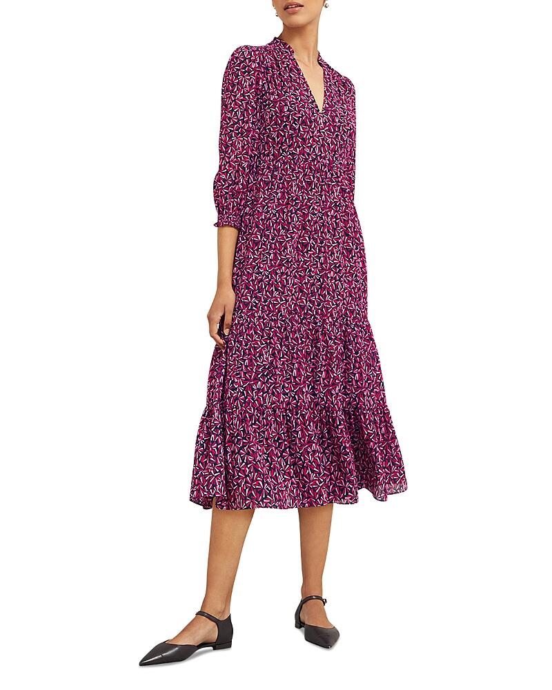 Hobbs London Freda Printed Tiered Midi Dress Cover