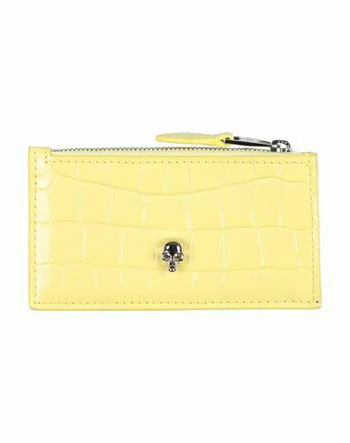 Alexander Mcqueen Woman Document holder Yellow Calfskin Cover