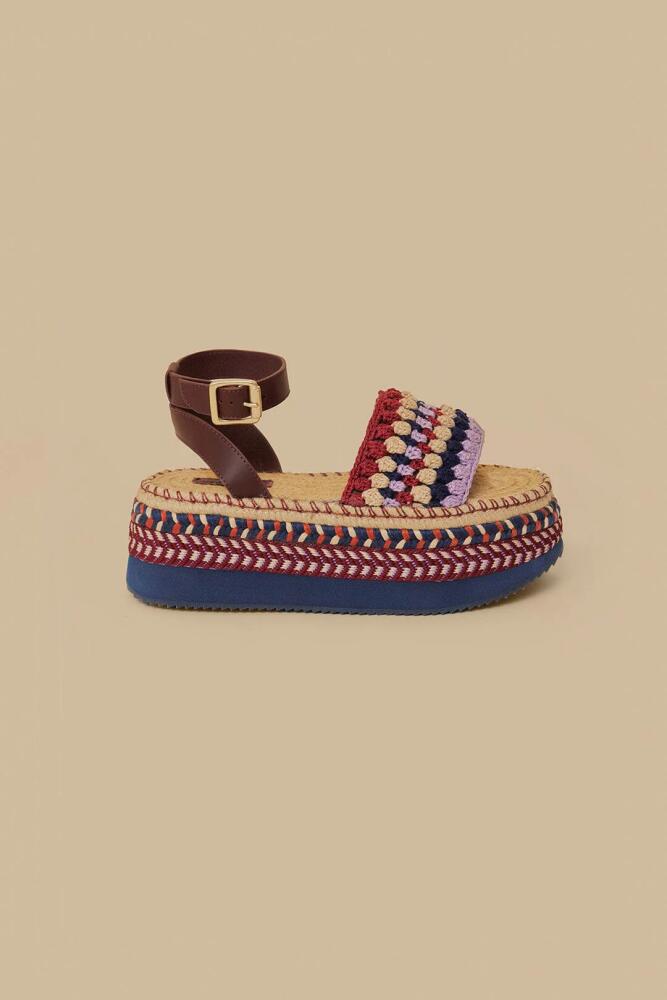 FARM Rio Marsala Crochet Espadrille Flatform Cover