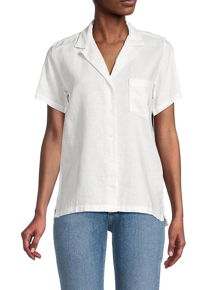 WeWoreWhat Women's Boxy Linen Shirt - White Cover