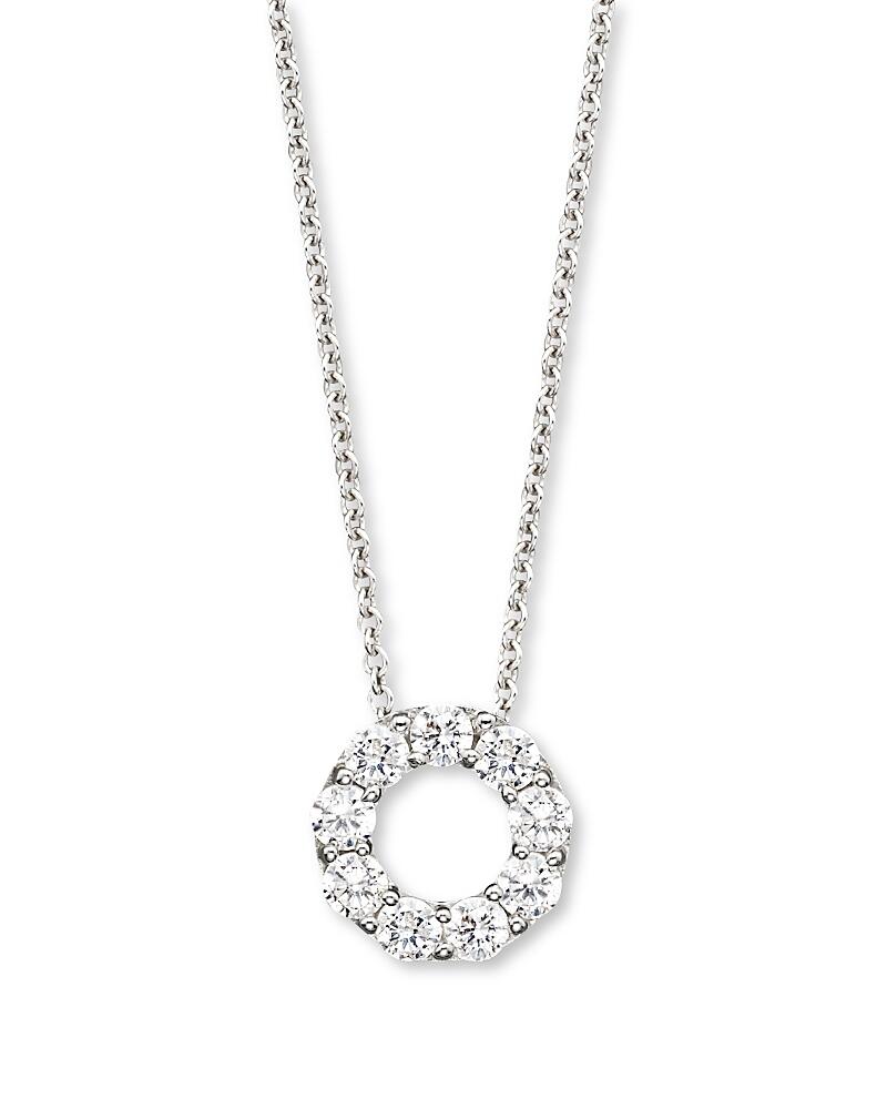 Diamond Circle Pendant Necklace in 14K White Gold, 0.65 ct. t. w. - Exclusive Cover