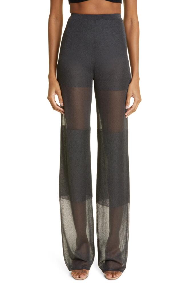 LAPOINTE Paneled Sheer Mesh Pants in Black Cover