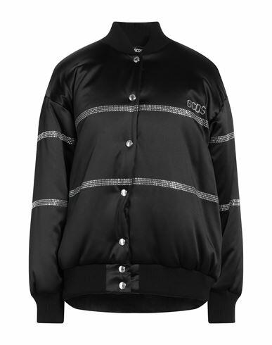 Gcds Woman Jacket Black Polyester, Elastane Cover